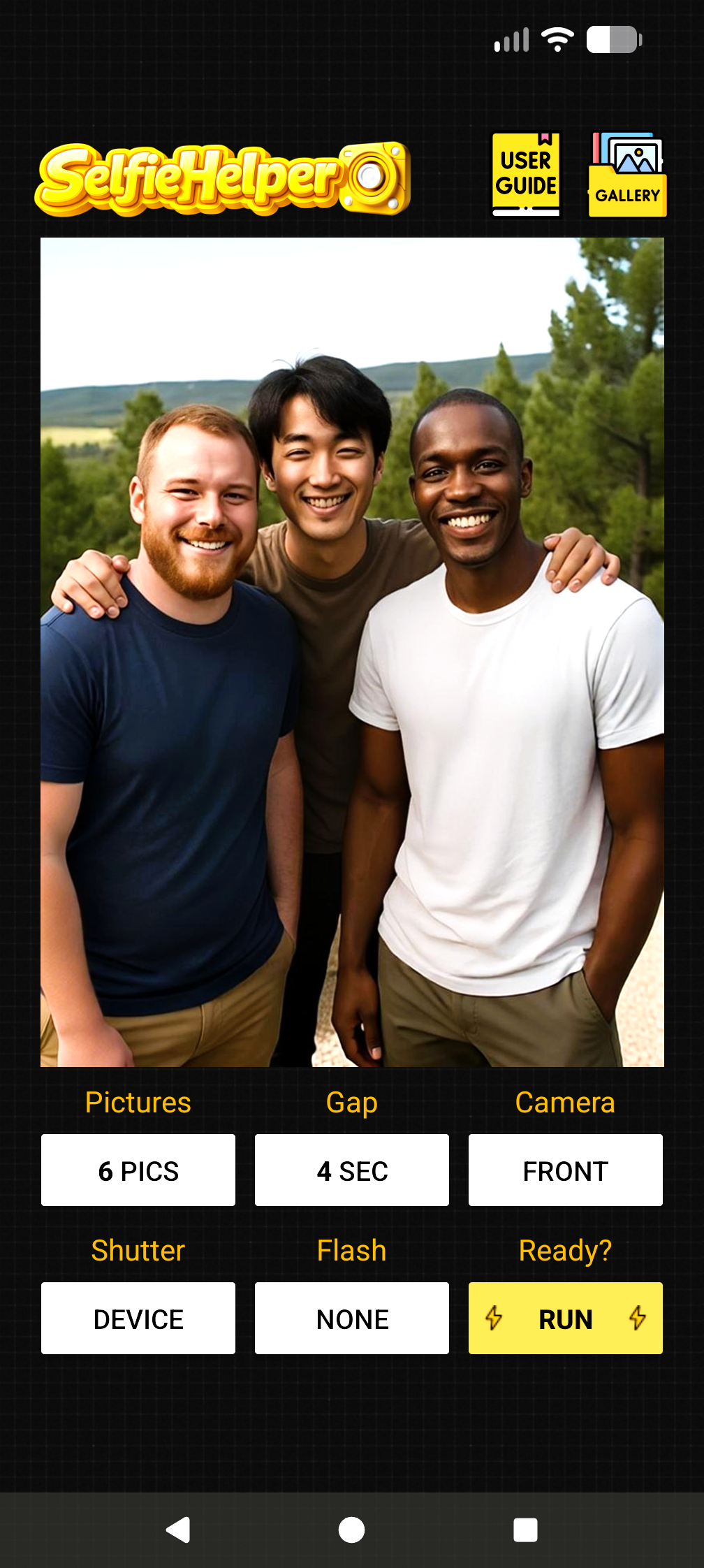 Selfie Helper App Screenshot
